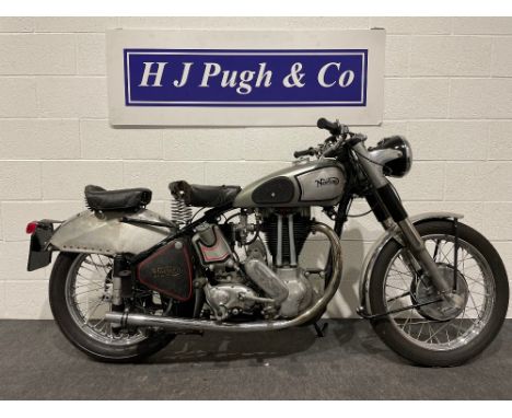 Norton ES2 motorcycle. 1950. 500cc. Matching engine and frame numbers. This bike has been stored in a private collection. Re 