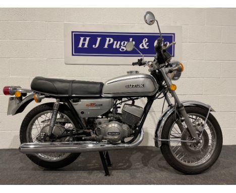 Suzuki GT250 motorcycle. 1976. 247cc. Frame no. 0095770. Engine no. 00096501. This bike was running when it went into storage