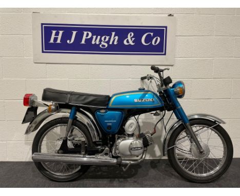 Suzuki A50P motorcycle. 1976. 48cc. Frame No. 207268. Engine No. 220264. This bike was running when it went into storage, wil
