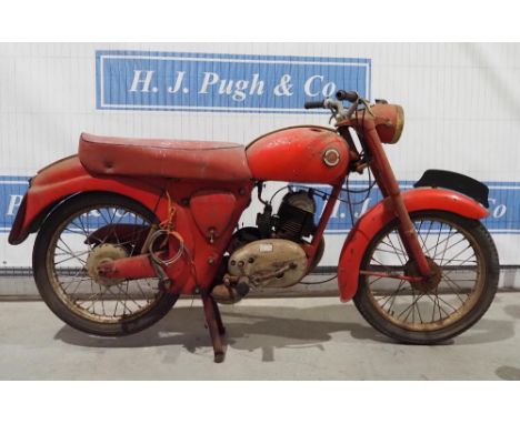 Francis Barnett Plover  motorcycle. 1960. 149cc. Frame No. B10506R. Engine No. 15T-3824. Reg. 574 XVP. V5 