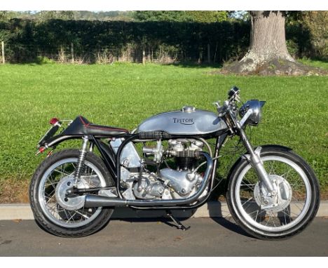 Triton motorcycle 1957. With Triumph T110 engine 650cc. Frame No. N1476459 Engine No. T110019807. Comes with photos of restor
