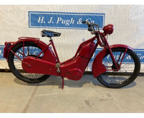 New Hudson autocycle. 1958. 98cc. Frame no. 3183. Engine no. 176B41509. With Villiers engine. Reg. 492 WRF. c/w Buff log book