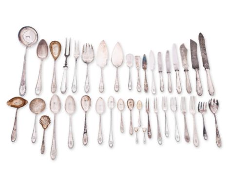 AN EXTENSIVE SERVICE OF WMF SILVER PLATED FLATWARE
1st half 20th Century, with reed and ribbon border, engraved with a monogr