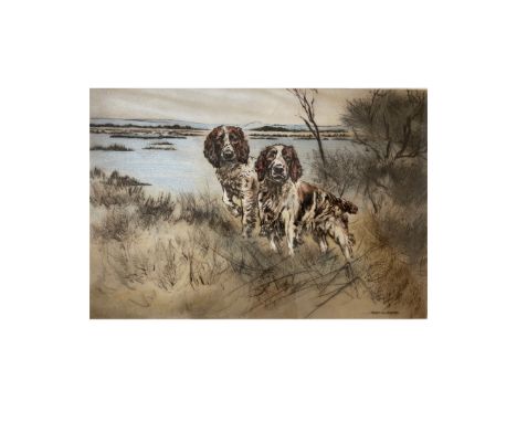 HENRY WILKINSON (BRITISH 1921-2011) - SPANIELS
Coloured etching, signed and numbered 8/250 in pencil to the margin
Image size