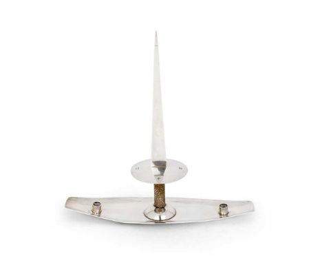 § John Grenville (British 1918-2004) Candle Desk Stand, 1960 hallmarked for London, silverDimensions:23.3cm high, 22.5cm wide