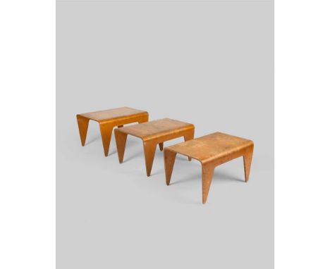 Marcel Breuer (Hungarian 1902-1981) for Isokon Set of Three Nesting Tables, designed 1936  each stamped MADE IN ESTONIA (to u