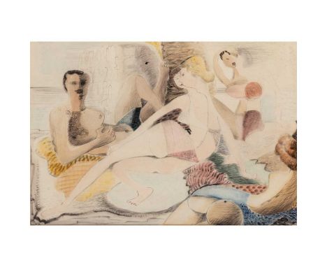 § Blair Hughes-Stanton (British 1902-1981) Cassis, 1938  signed and dated (lower left), pen, ink and watercolour on paper  Di