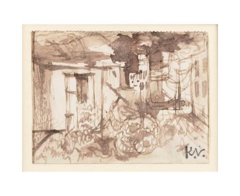§ Keith Vaughan (British 1912-1977) Devastation Study, circa 1942 stamped with initials (lower right), watercolour on paperDi