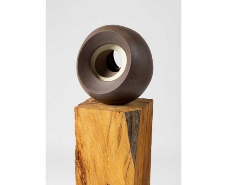 § Matthew Chambers (British 1982-) Eclipse 13, 2018 signed and dated (to ceramic), stoneware and wooden plinthDimensions:cera