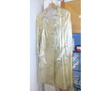 A Vintage Vard & Vince of Dublin Coat in Gold Leather, c. 1960's. Size 14.