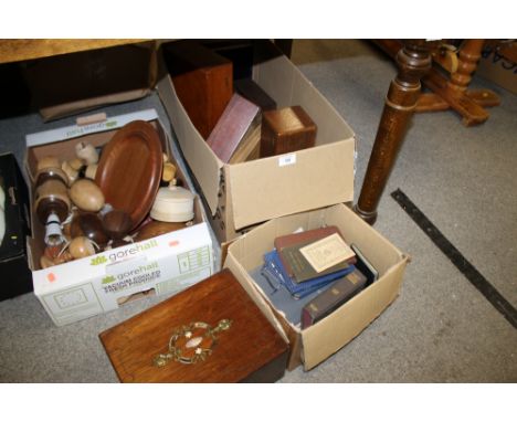 QUANTITY OF TREEN TO INCLUDE MOTHER OF PEARL BOXES ETC 