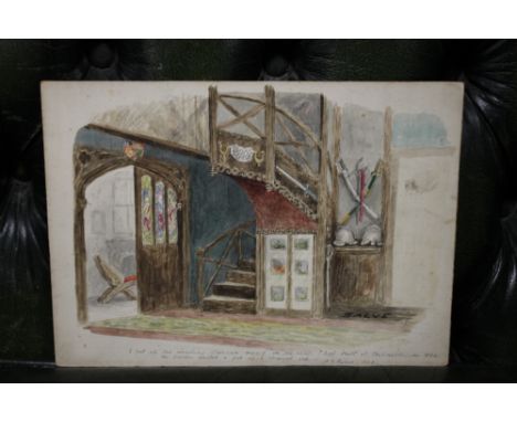 ALBERT DURER LUCAS (1828-1918). Interior scene at Lucas's house at Chilworth in 1864, inscribed, signed and dated 1903 lower 
