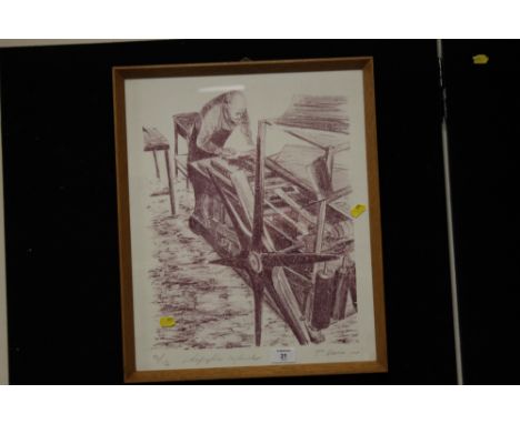 PIERRE BRUNO (XXI). Industrial scene, signed in pencil to the margin, certificated verso, lithograph, framed and glazed, 46 x