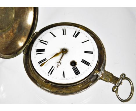 Joseph Johnson. A George III silver pocket watch, the plain case with ring top revealing a curved 4.5cm Dia. enamel dial with