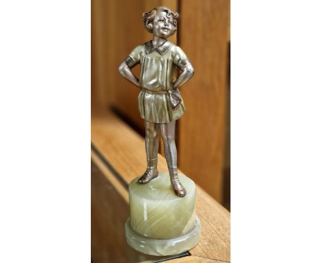 Vintage Lorenzl style Deco Metallic Girl Figure