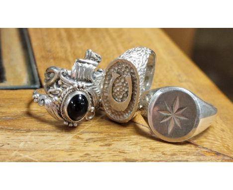 Silver Vintage 4x Dress Rings - 19.4g