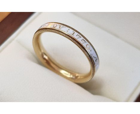 Antique Gold Mourning Ring, size K - marked 'Jack Dunn Nov 1770' - likely High Gold Content - 4g