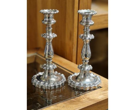Antique Candlestick Pair - 9 inches high