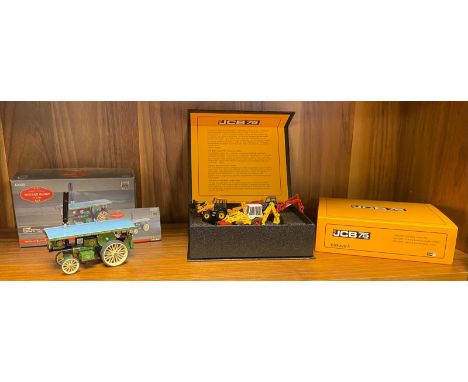 Cprgi Vintage Glory Steam Engine &amp; JCB 75 Die Cast Pair of Models