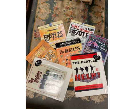 Various Vintage Tin Plate Signs - mostly The Beatles