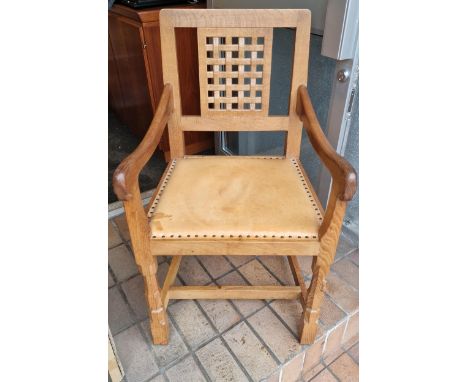 Mouseman Yorkshire Oak Dining Chair Carver Armchair