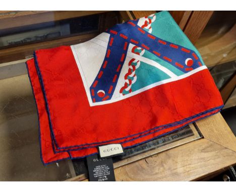 Gucci Ladies Designer Square Silk Scarf - 34 inches square