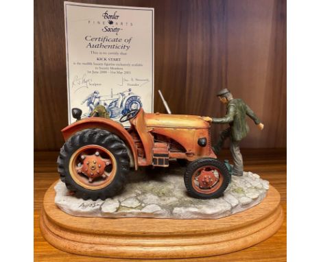 Border Fine Arts Society 'Kick Start' Farming Tractor Figure w/certificate