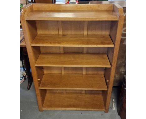 Mouseman Yorkshire Oak Bookcase - 83.5x27 by 122cm high
