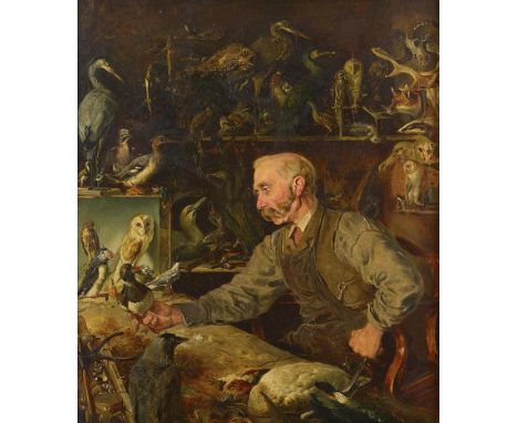 W. Woodehouse  The Taxidermist Oil on canvas Signed and dated 1888 70cm.; 27½ins high by 60cm.; 23ins wideWilliam Woodhouse (