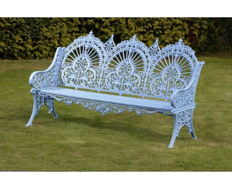 Garden Bench/Furniture: A pair of Coalbrookdale cast iron seats  2nd half 19th century with stamped no. 90929 pattern no. 20 