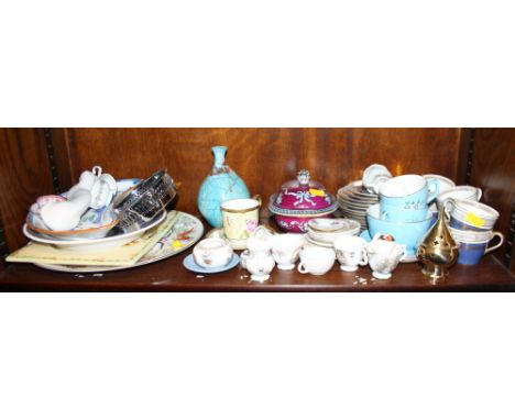 A number of part dinner sets by Midwinter, a Royal Doulton blue and gilt decorated part coffee set, a number of miniature tea