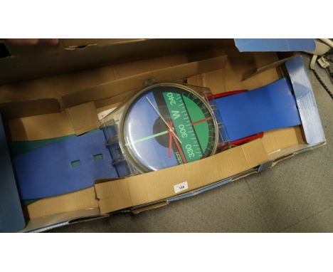 A maxi Swatch Watch wall clock, dial 11 3/4", in box 