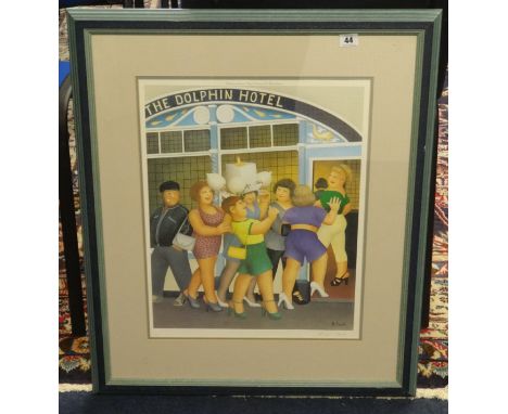 Beryl Cook, print 'Hen Party, The Dolphin Hotel' signed 50cm x 40cm.