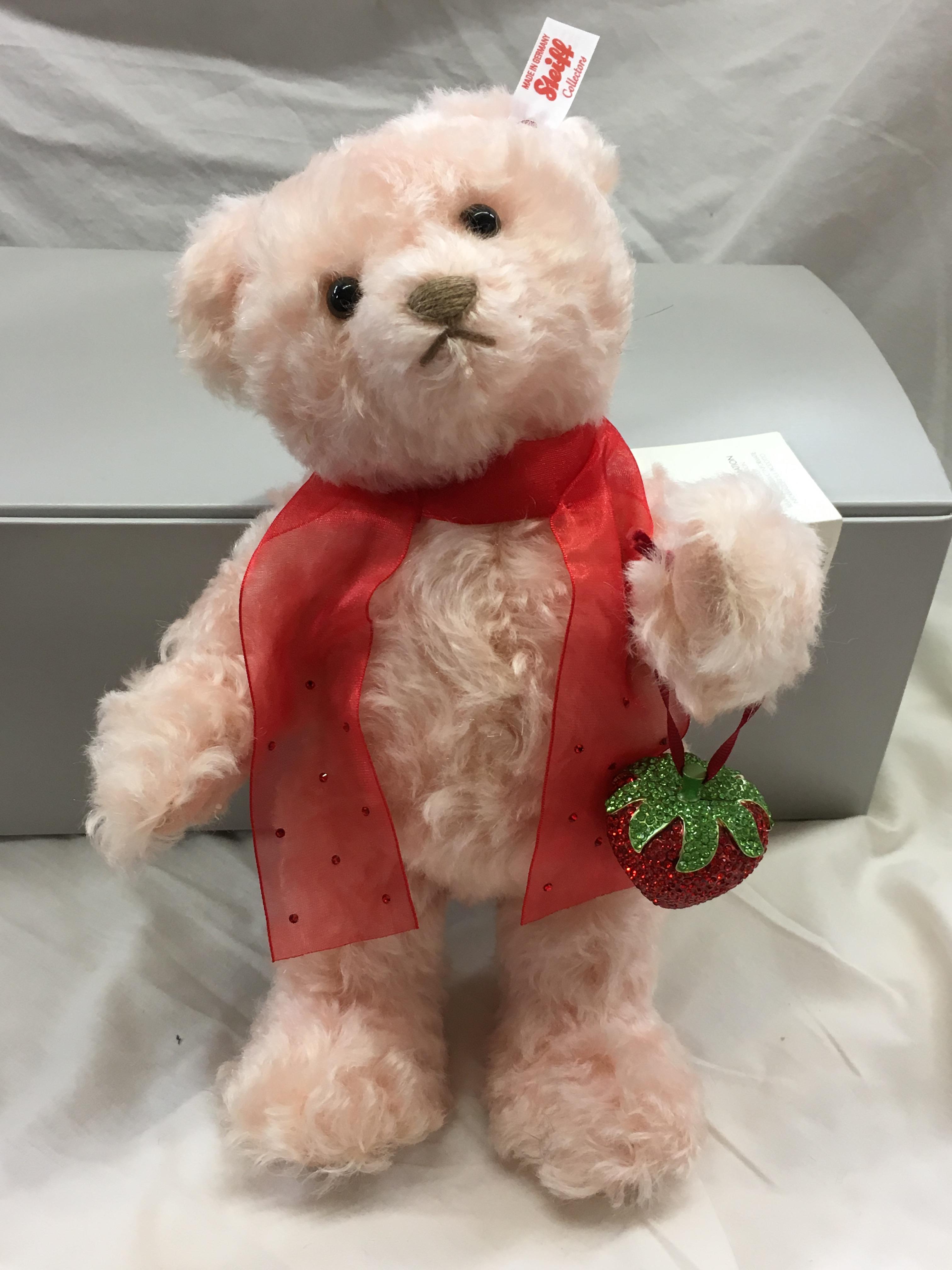 STEIFF ROSIE TEDDY BEAR, PALE PINK MOHAIR WITH OVER 800 SWAROVSKI ...