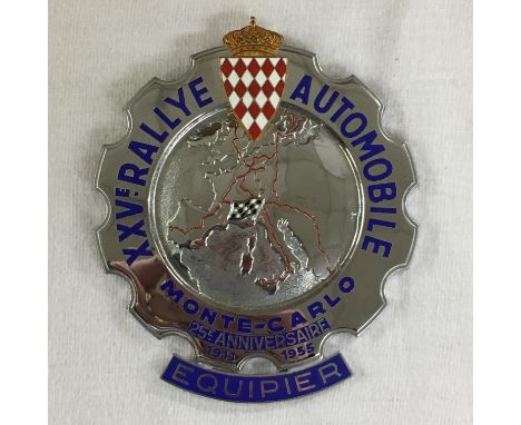 MONTE CARLO RALLY AUTOMOBILE 25TH ANNIVERSARY GRILLE BADGE