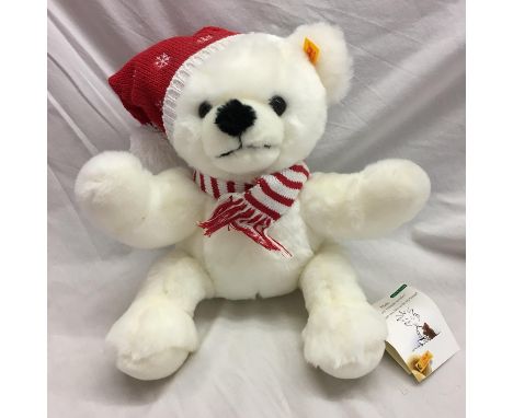 STEIFF - CHRISTMAS TEDDY BEAR, 2005, WHITE, 32CM