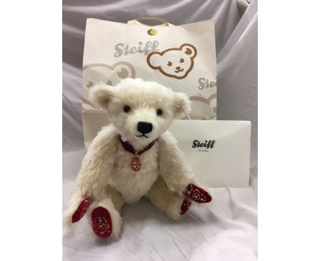 STEIFF NICHOLAS TEDDY BEAR WITH FABERGE EGG AROUND NECK AND EMBROIDERED PAW, LIMITED EDITION, 2016
