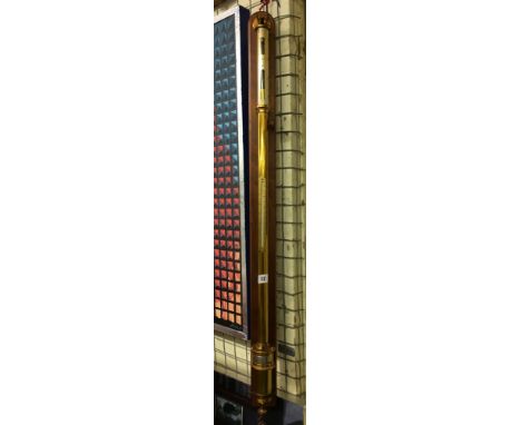 LACQUERED BRASS MARINE BAROMETER BY J. HICKS OF LONDON