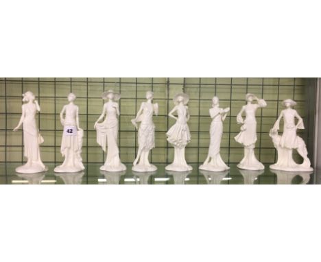 ROYAL WORCESTER 1920S VOGUE COLLECTION BLANC DE CHINE FIGURES