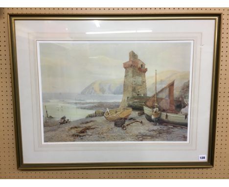 LIMITED EDITION PRINT 48/500, AFTER THE PAINTING BY H.Z. HERRMANN, BEACH LANDSCAPE F/G 62 X 45CM