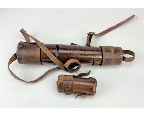 Brass/leather telescope marked Tel. Sig. (Mk IV) also G.S., R & J Beck Ltd, London 1917 no. 5204. 12” long, extends to 28” lo