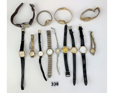 12 assorted ladies wristwatches inc. Timex, Lanco, Sekonda etc.