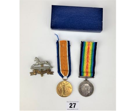 The Great War for Civilisation 1914-1919 medal and 1914-1918 medal both marked 34080 Pte. F. Rhodes W. Yorks R. And West York