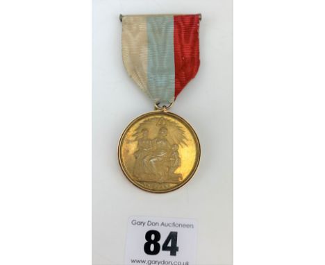 ,&nbsp;9k gold surround Masonic medal engraved ‘Honourable Testimonial of Masonic Charity &amp; Benevolence instituted by HRH