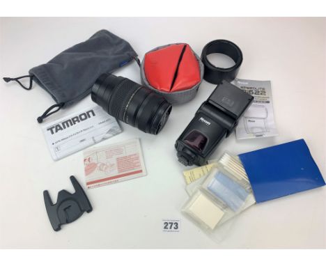 Tamron lens, Nissin digital light meter, Jessops stand, cleaning kit and instructions