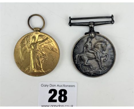 The Great War for Civilisation 1914-1919 medal and 1914-1918 medal both marked 5007 Pte. R. M. Whybray. 14-LOND.R