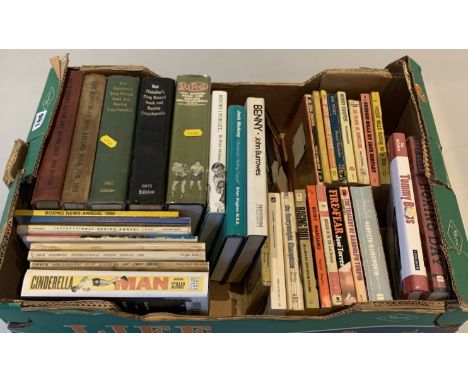 36 assorted hardback &amp; paperback boxing books inc. Boxing Encyclopedia and Boxing Annuals
