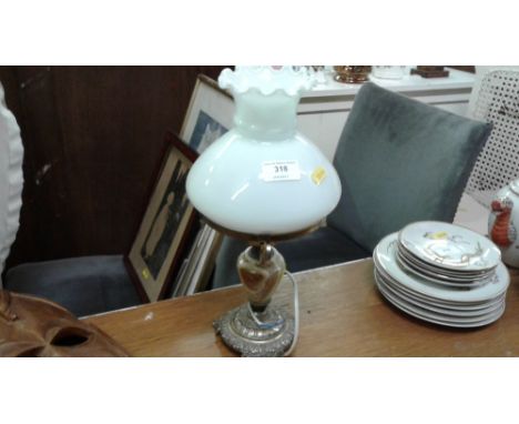 An onyx and brass table lamp