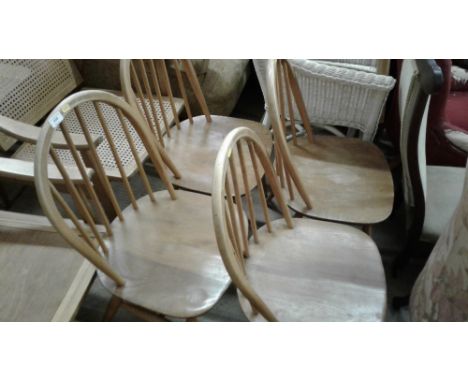 Four light Ercol stick back kitchen chairs