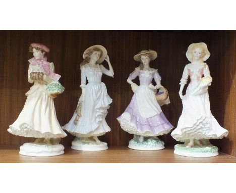 A set of four Royal Worcester figurines from 'The Four Seasons Collection', 23cm high, (4).